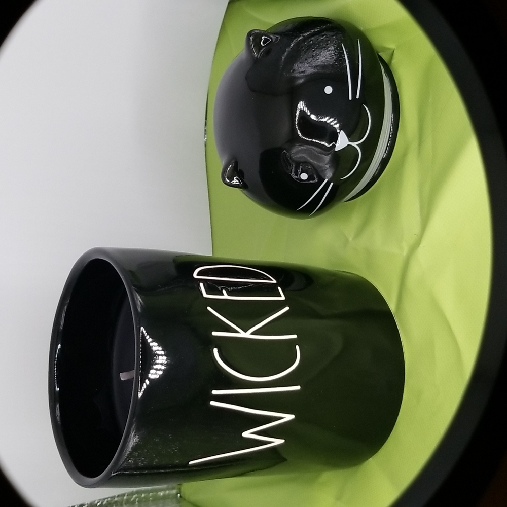 Brand New- Rae Dunn "Wicked" Black Cat Candle